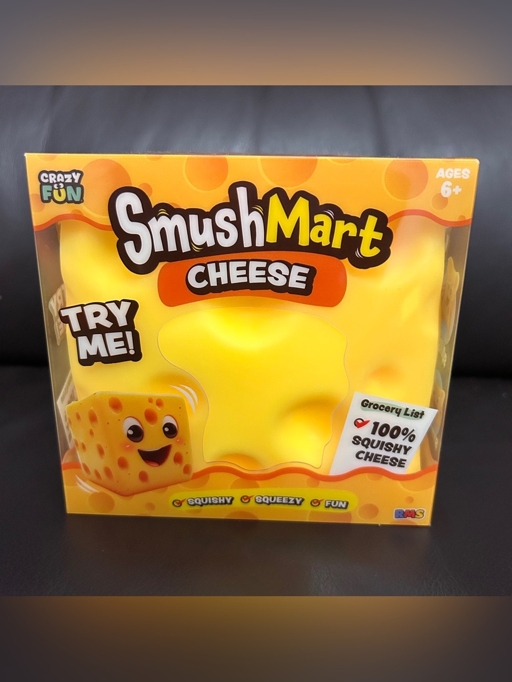 VIRAL SMUSHMART CHEESE Squishy Fidget Toy NWT